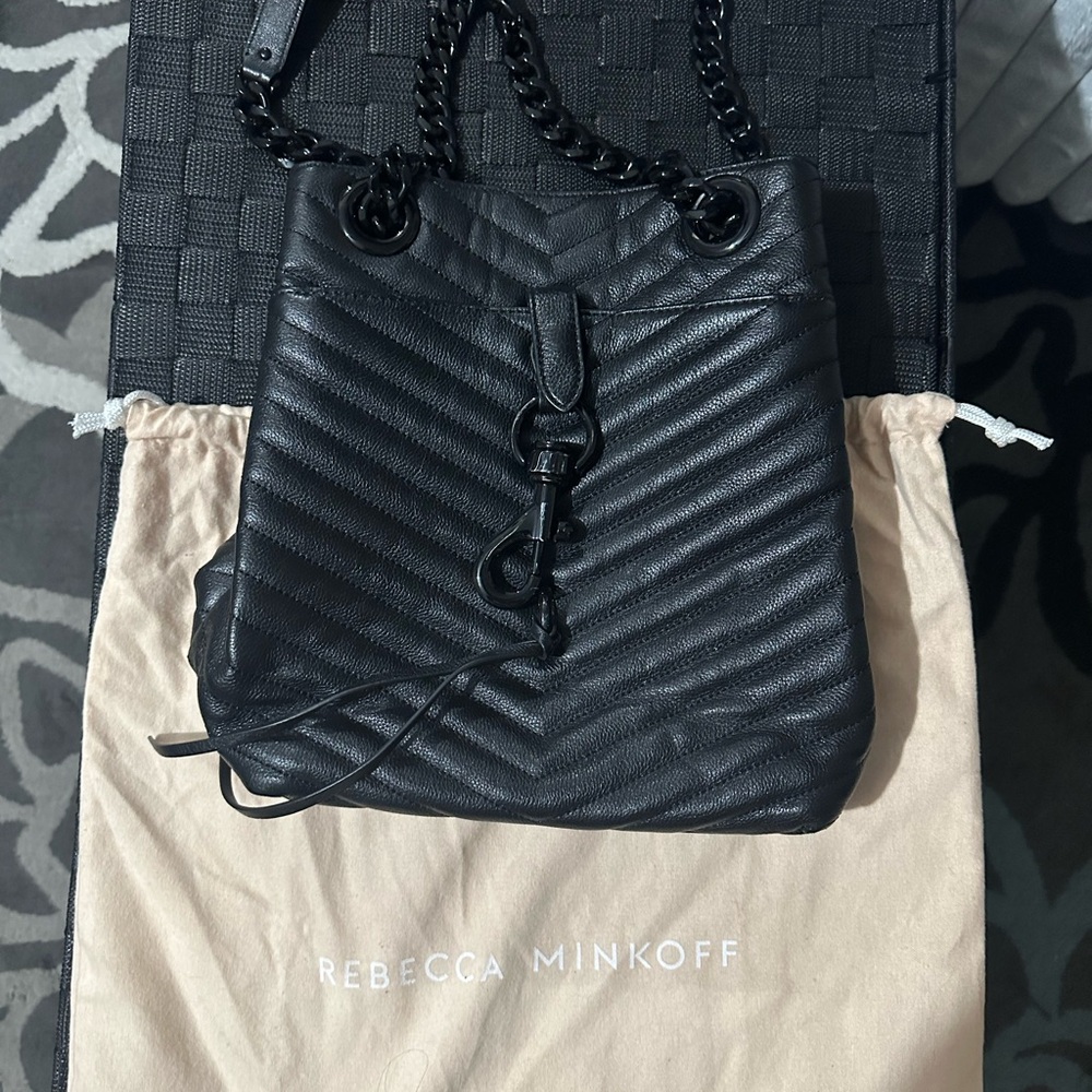 Rebecca Minkoff Black Quilted Eddie Chain Bag - Picture 3 of 3